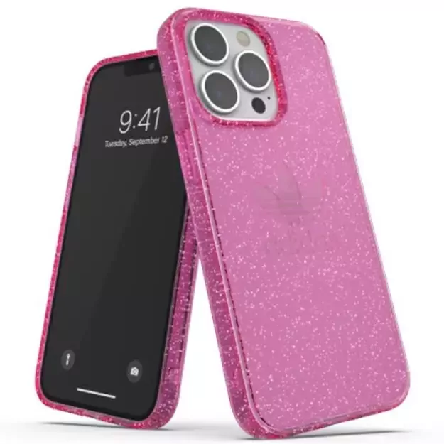 Adidas OR Protective iPhone 13 Pro / 13 6,1  Clear Case Glitter różowy/pink 47121