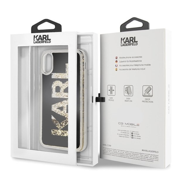 Karl Lagerfeld Karl Logo Glitter iPhone X/Xs Case - Black 6