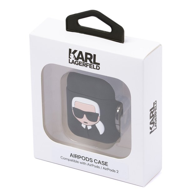Case for AirPods 1 / 2 Karl Lagerfeld Silicone Ikonik - black 6