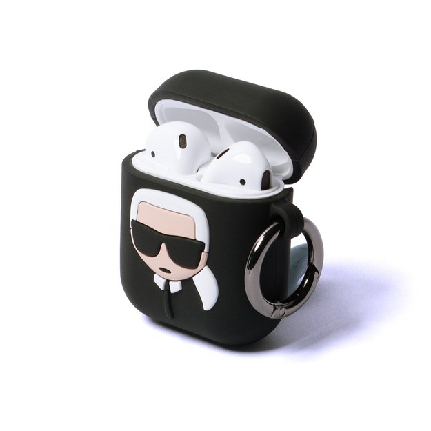 Case for AirPods 1 / 2 Karl Lagerfeld Silicone Ikonik - black 3