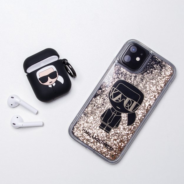 Case for AirPods 1 / 2 Karl Lagerfeld Silicone Ikonik - black 7