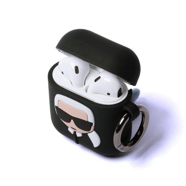 Case for AirPods 1 / 2 Karl Lagerfeld Silicone Ikonik - black 2