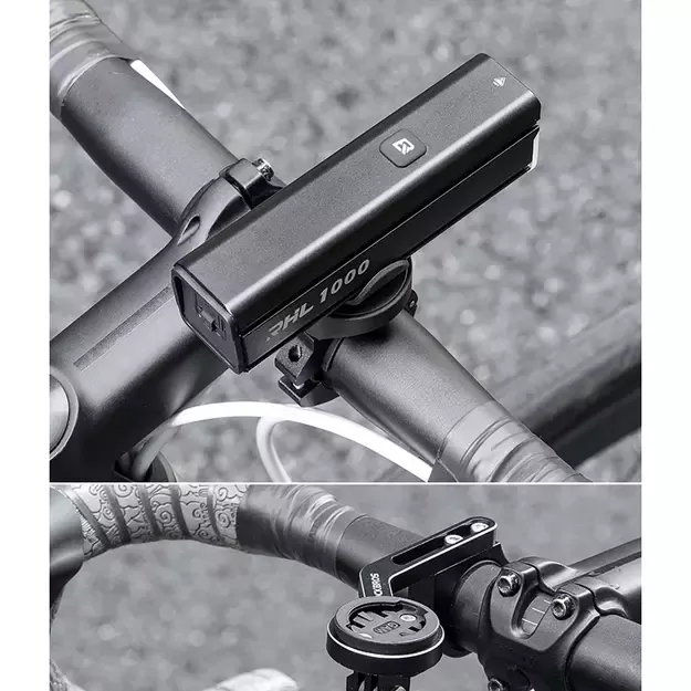Rockbros 24610002001 front bicycle light 1000 lm + USB-C - USB-A cable - black 23