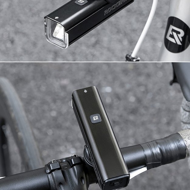 Rockbros 24610002001 front bicycle light 1000 lm + USB-C - USB-A cable - black 46