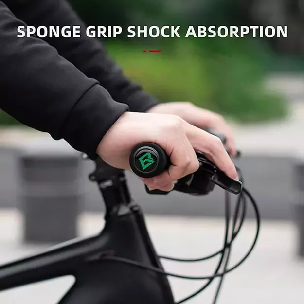 Rockbros BT1001BKBK sponge bicycle handlebar grips - black 6