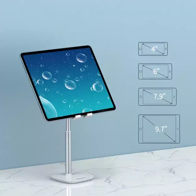 Choetech H035 aluminum stand for a phone or tablet with adjustment - white and silver 41