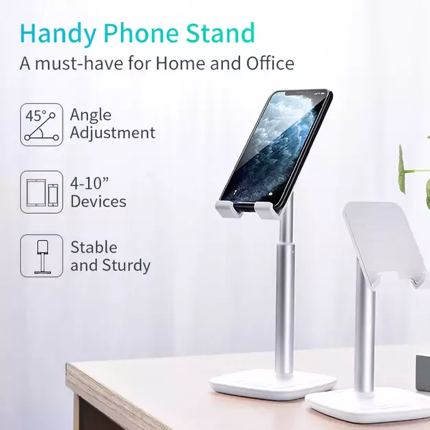 Choetech H035 aluminum stand for a phone or tablet with adjustment - white and silver 32