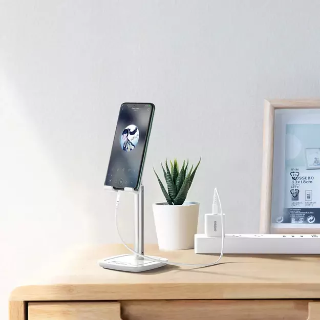 Choetech H035 aluminum stand for a phone or tablet with adjustment - white and silver 43