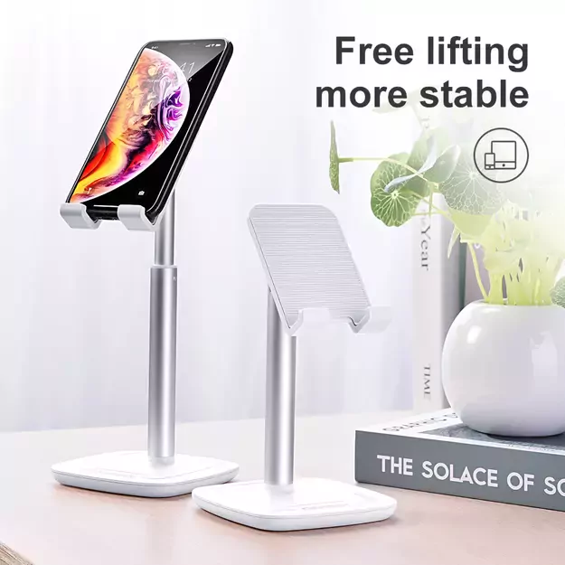 Choetech H035 aluminum stand for a phone or tablet with adjustment - white and silver 36