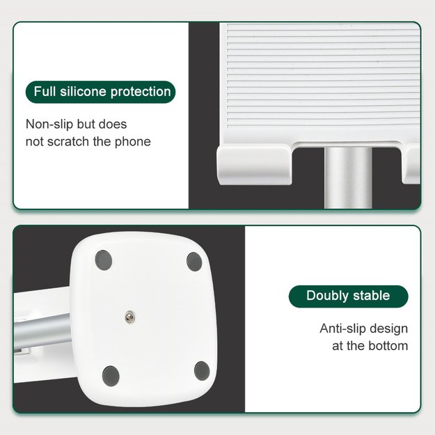 Choetech H035 aluminum stand for a phone or tablet with adjustment - white and silver 13