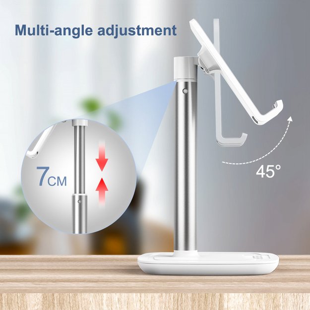 Choetech H035 aluminum stand for a phone or tablet with adjustment - white and silver 12