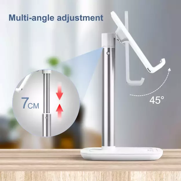 Choetech H035 aluminum stand for a phone or tablet with adjustment - white and silver 34