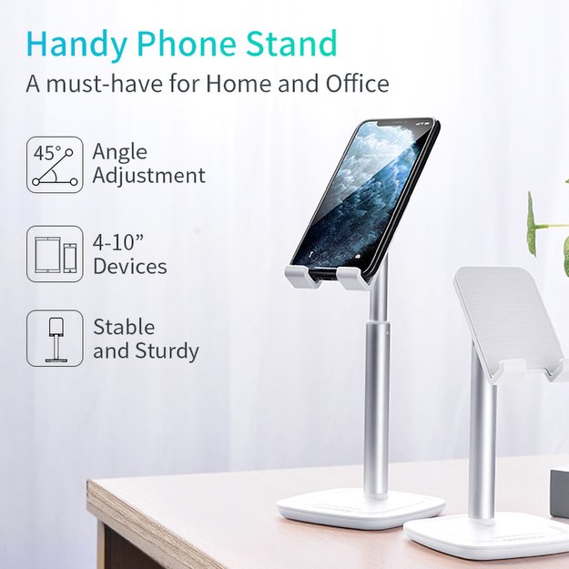 Choetech H035 aluminum stand for a phone or tablet with adjustment - white and silver 10