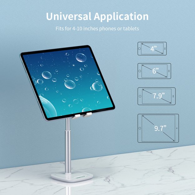 Choetech H035 aluminum stand for a phone or tablet with adjustment - white and silver 11