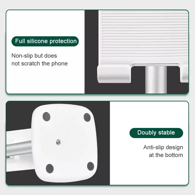 Choetech H035 aluminum stand for a phone or tablet with adjustment - white and silver 35