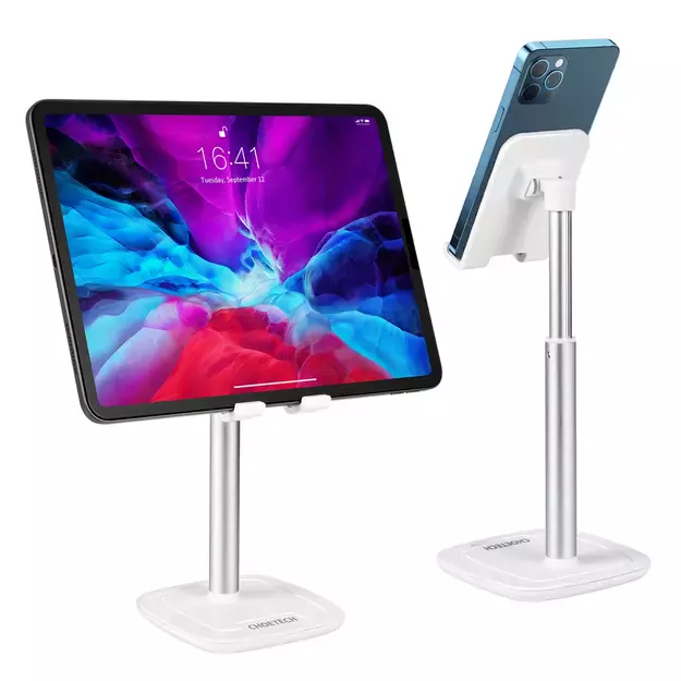 Choetech H035 aluminum stand for a phone or tablet with adjustment - white and silver 24