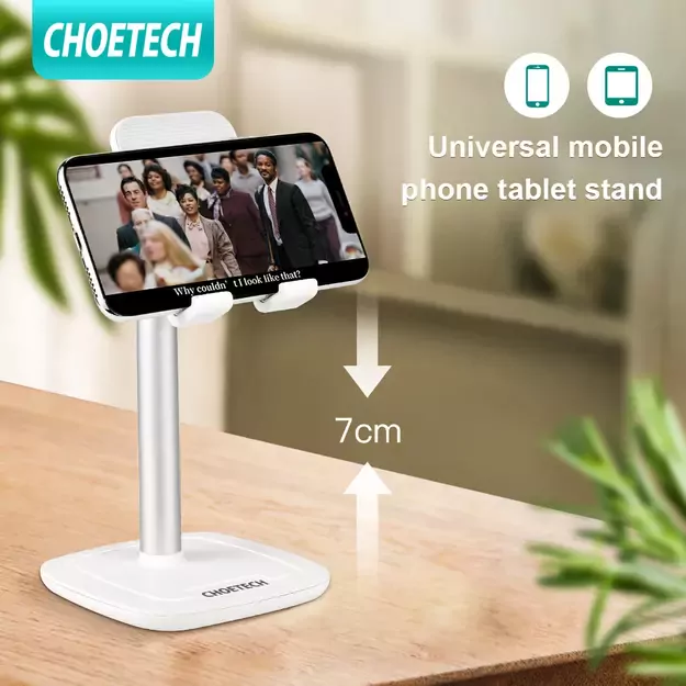 Choetech H035 aluminum stand for a phone or tablet with adjustment - white and silver 38
