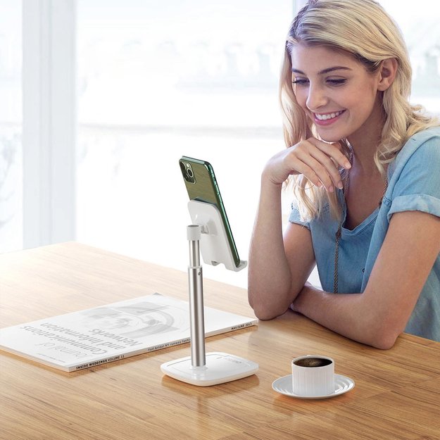Choetech H035 aluminum stand for a phone or tablet with adjustment - white and silver 18