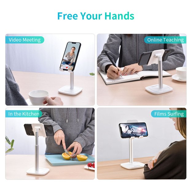 Choetech H035 aluminum stand for a phone or tablet with adjustment - white and silver 9