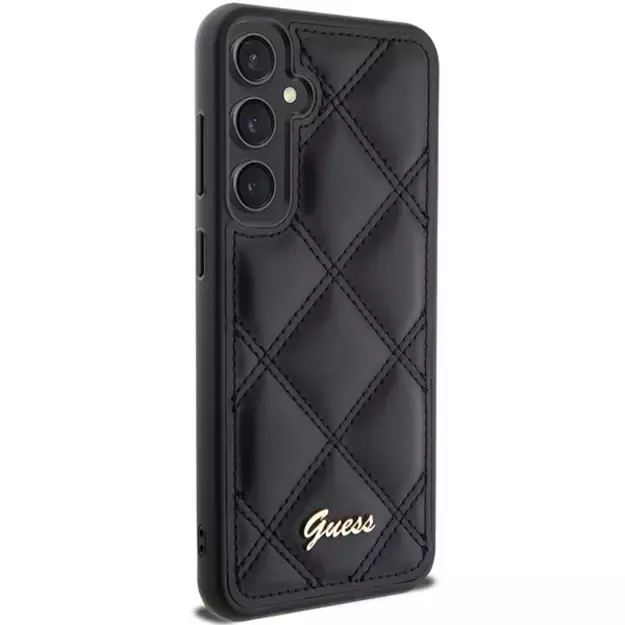 Guess GUHCS23FEPSQSQSK S23 FE S711 black/black hardcase Quilted Metal Logo 3