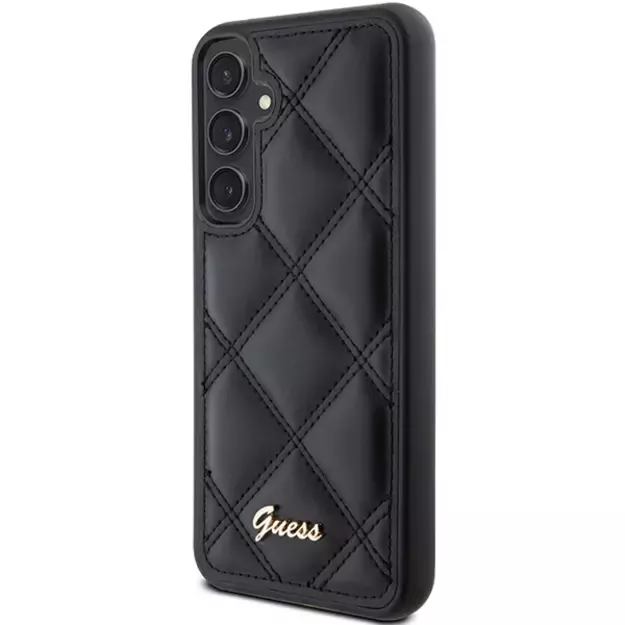 Guess GUHCS23FEPSQSQSK S23 FE S711 black/black hardcase Quilted Metal Logo 1