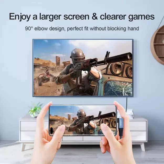 Joyroom SY-20C1 USB-C (angled) / HDMI (straight) Cable 4K 60Hz 2m - Gray 1