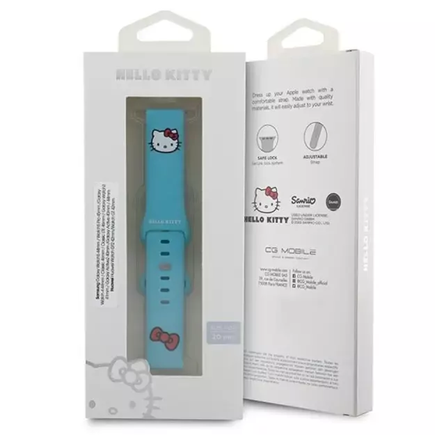 Hello Kitty Silicone Kitty Head strap universal 20mm - blue 3