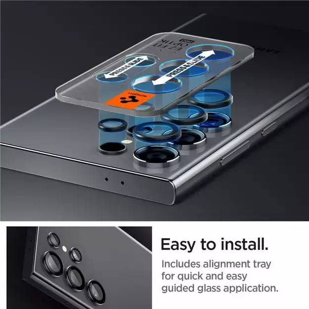 Spigen Optik.tR EZ Fit Camera Protector for Samsung Galaxy S24 Ultra - Black 2 pcs. 17