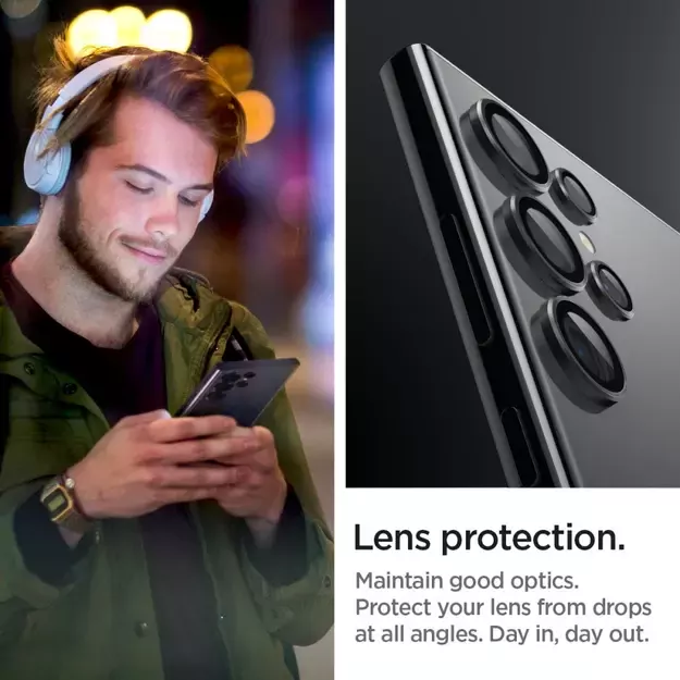 Spigen Optik.tR EZ Fit Camera Protector for Samsung Galaxy S24 Ultra - Black 2 pcs. 15