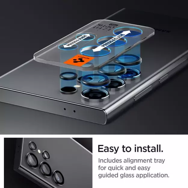 Spigen Optik.tR EZ Fit Camera Protector for Samsung Galaxy S24 Ultra - Black 2 pcs. 16