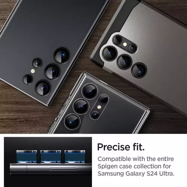 Spigen Optik.tR EZ Fit Camera Protector for Samsung Galaxy S24 Ultra - Black 2 pcs. 18