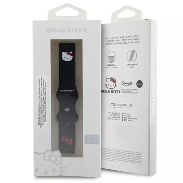 Hello Kitty Silicone Kitty Head strap universal 20mm - black 3