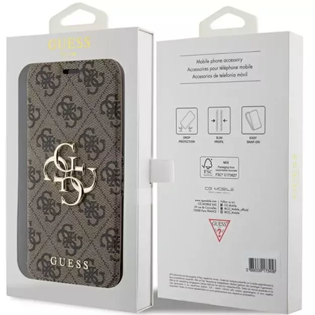 Guess 4G Metal Logo case for iPhone 15 Pro - brown 12