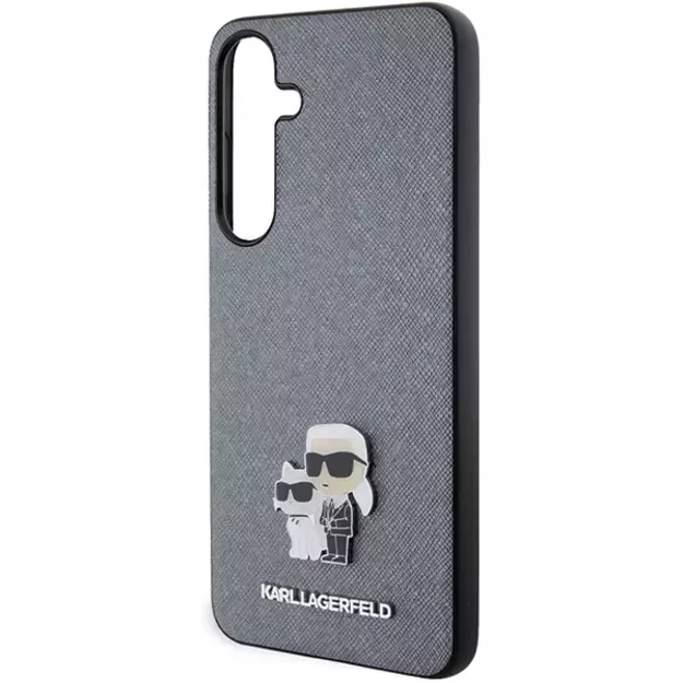 Karl Lagerfeld KLHCS24MPSAKCMPG S24+ S926 hardcase gray/gray Saffiano Karl &amp  Choupette Metal Pin 5