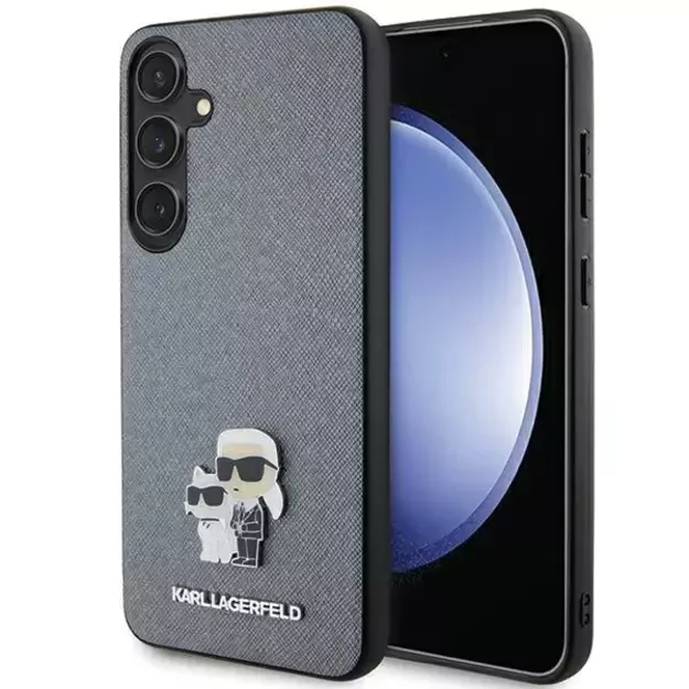 Karl Lagerfeld KLHCS24MPSAKCMPG S24+ S926 hardcase gray/gray Saffiano Karl &amp  Choupette Metal Pin