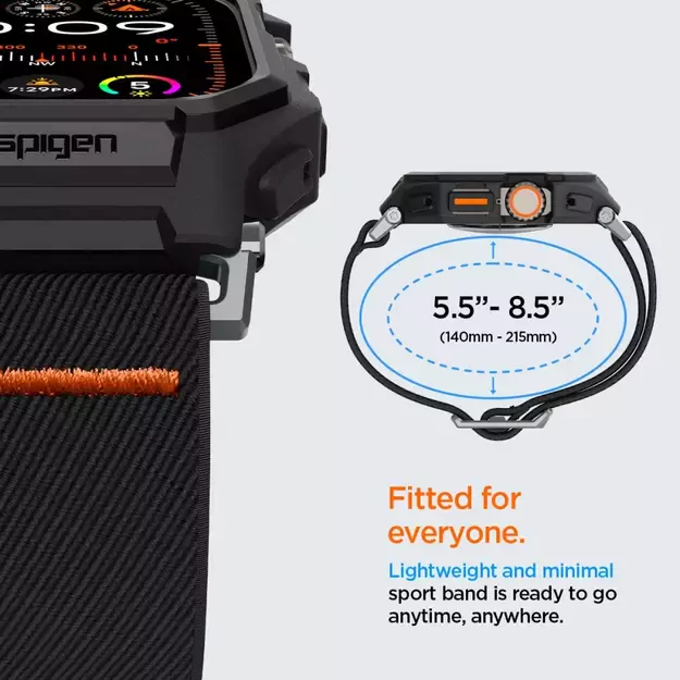 Spigen Lite Fit Pro Case with Strap for Apple Watch Ultra 1 / 2 (49mm) - Matte Black 11