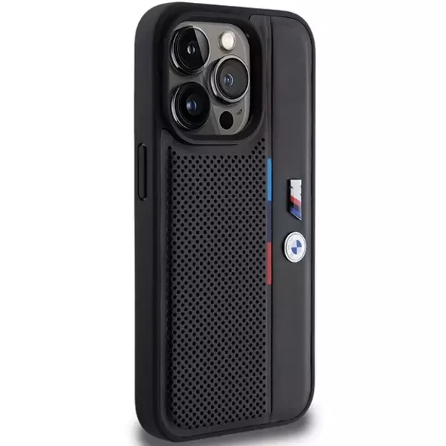 BMW Perforated Tricolor Line case for iPhone 15 Pro Max - black 3