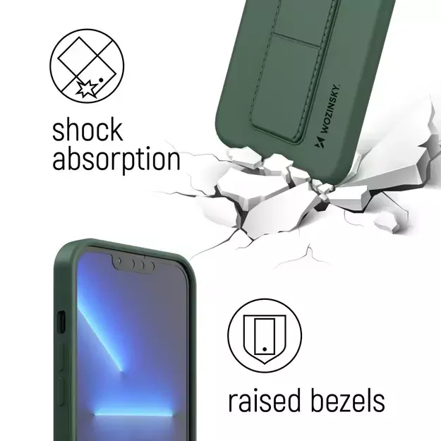 Wozinsky Kickstand Case iPhone 12 Pro silicone case with stand black 14