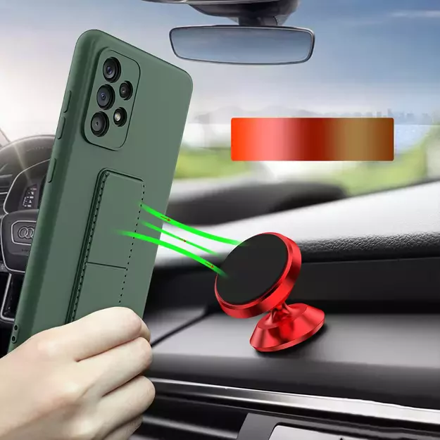 Wozinsky Kickstand Case silicone stand cover for Samsung Galaxy A73 navy blue 18