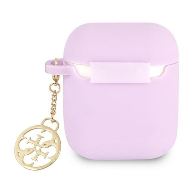 Guess GUA2LSC4EU AirPods 1/2 cover purple/purple Silicone Charm 4G Collection 1