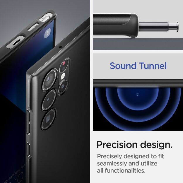 Spigen Thin Fit Case for Samsung Galaxy S22 Ultra - Black 11