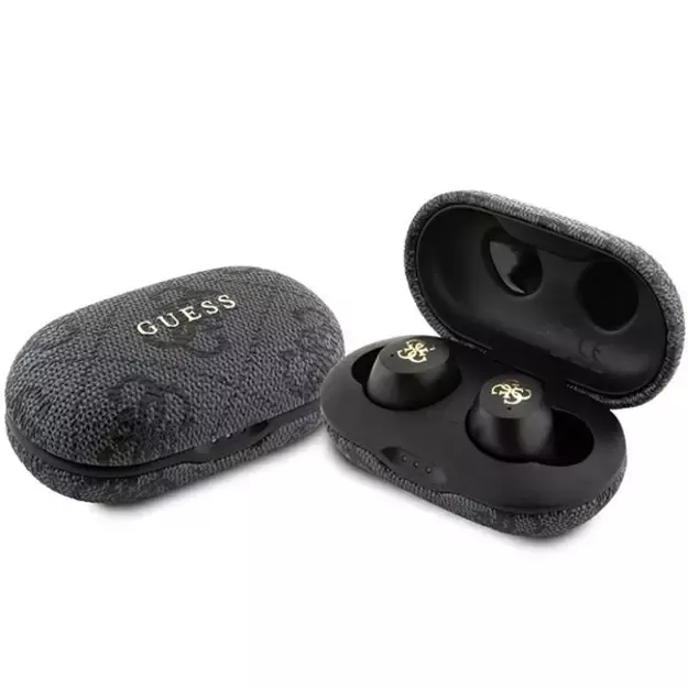 Guess 4G Metal TWS Headphones with ENC Charging Station - Black