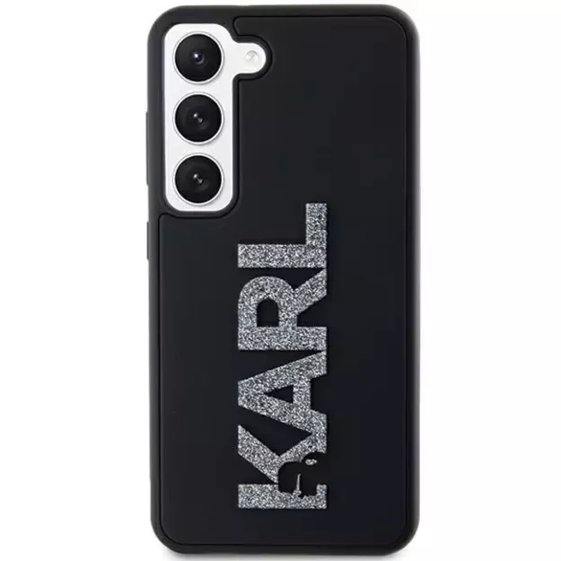 Karl Lagerfeld 3D Rubber Glitter Logo case for Samsung Galaxy S23 - black 2