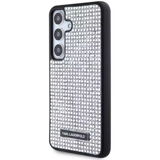 Karl Lagerfeld Rhinestone Metal Logo case for Samsung Galaxy S24 - silver 1