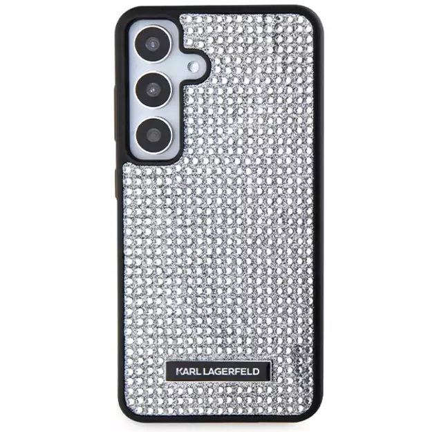 Karl Lagerfeld Rhinestone Metal Logo case for Samsung Galaxy S24 - silver 2