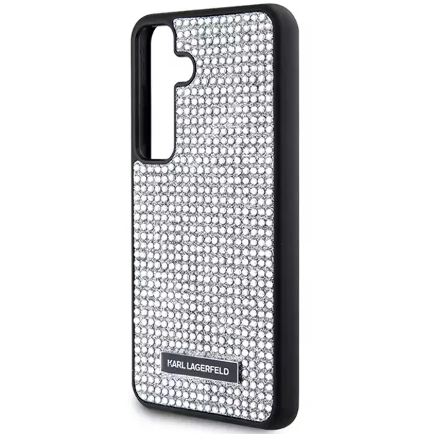 Karl Lagerfeld Rhinestone Metal Logo case for Samsung Galaxy S24 - silver 5