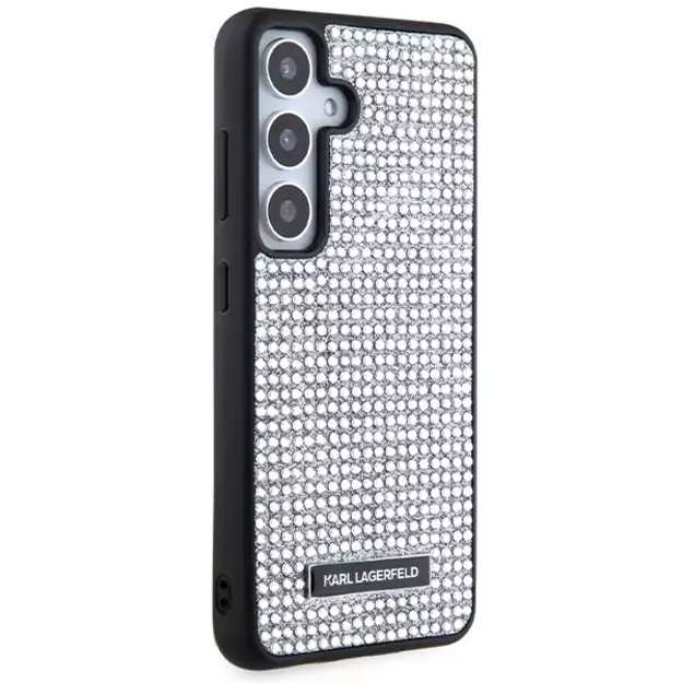Karl Lagerfeld Rhinestone Metal Logo case for Samsung Galaxy S24 - silver 3