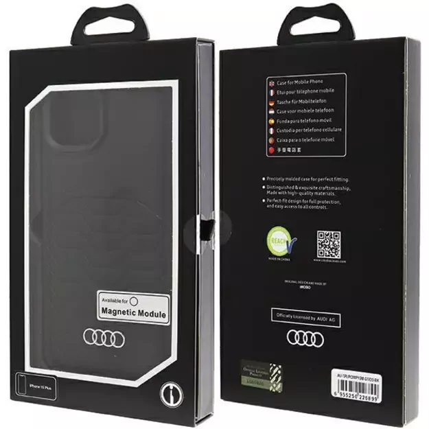 Audi Synthetic Leather Case with MagSafe for iPhone 15 Plus / 14 Plus - Black 12