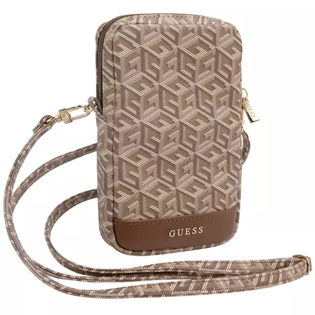 Guess Zip GCube Bottom Stripe phone bag - brown 6