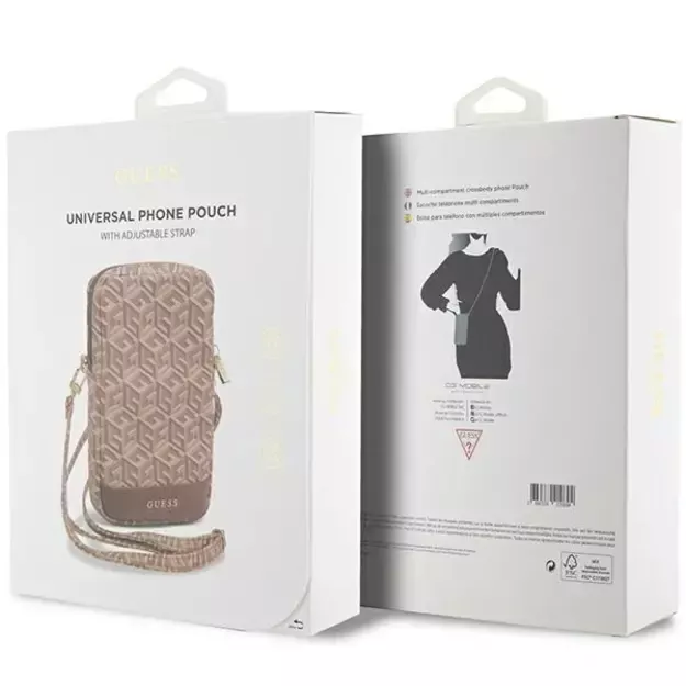 Guess Zip GCube Bottom Stripe phone bag - brown 8